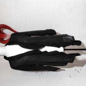 Chicos Fabulous Ruffle Black 3/4 Sleeve Cardigan Sweater Size 1/M/8